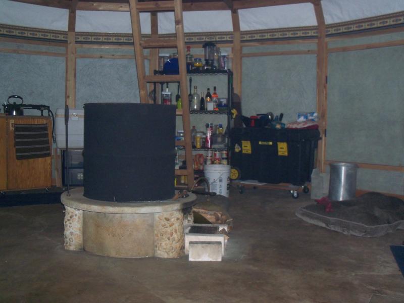 Tee Pee Rocket Stove, Kitchen and Loft Ladder