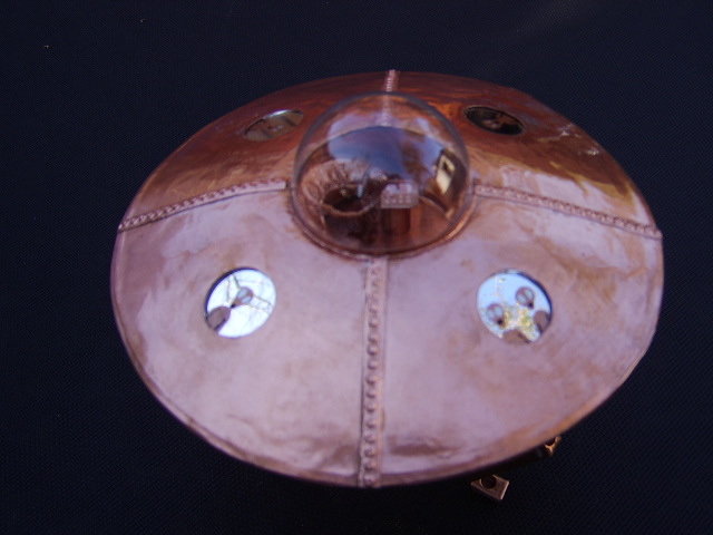 Copper Art UFO with aliens in the cockpit