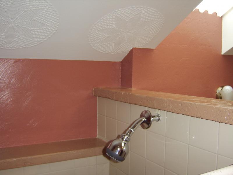 concrete shower shelving